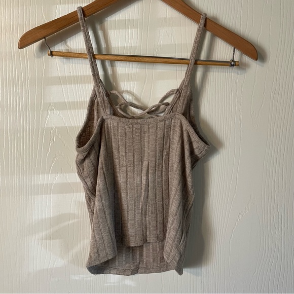 American Eagle Outfitters AEO First Essentials Tan Ribbed Tank Top - Picture 5 of 5